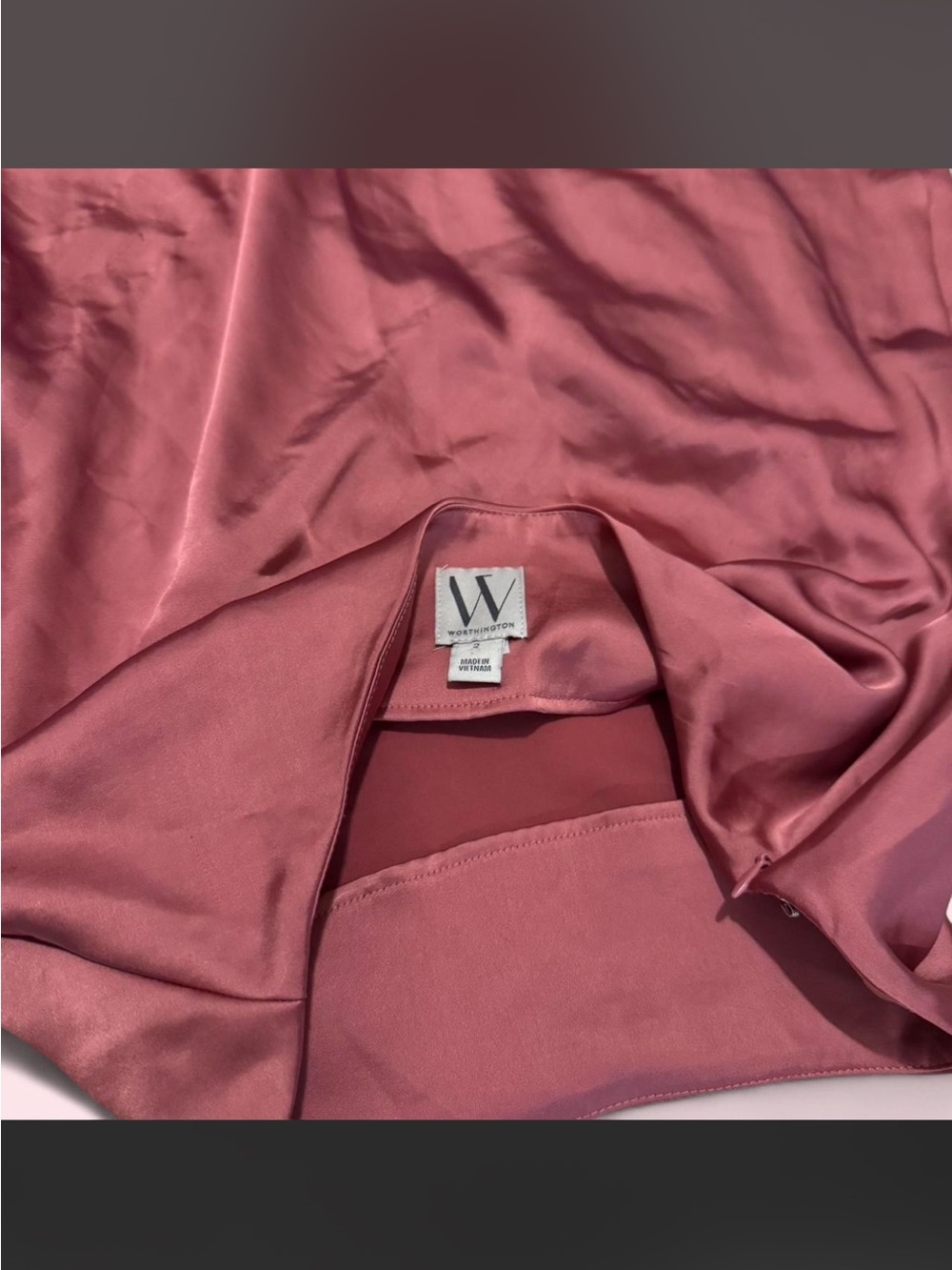 Worthington Asymmetrical Satin Midi Skirt in Mauve - Picture 3 of 3
